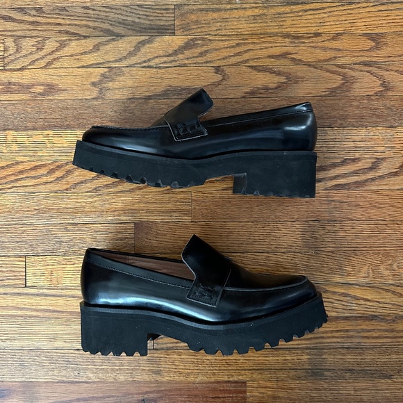 All Black Chunky Loafers - Picture 1 of 4